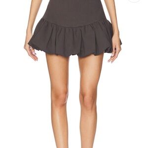 Line & Dot Black Mini Bubble Skirt